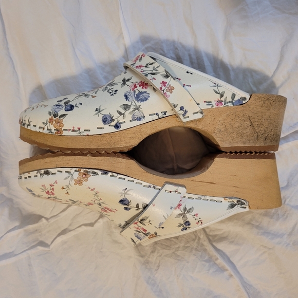 Kerstin adolphson Women PlatformLeather Shoes Floral Size 6.5 Made in Sweden - Picture 4 of 5